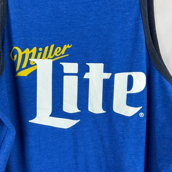 Miller Lite Beer Tank Shirt Men Unisex Large Blue Party Vacation Beach‎ Alcohol - Picture 9 of 10